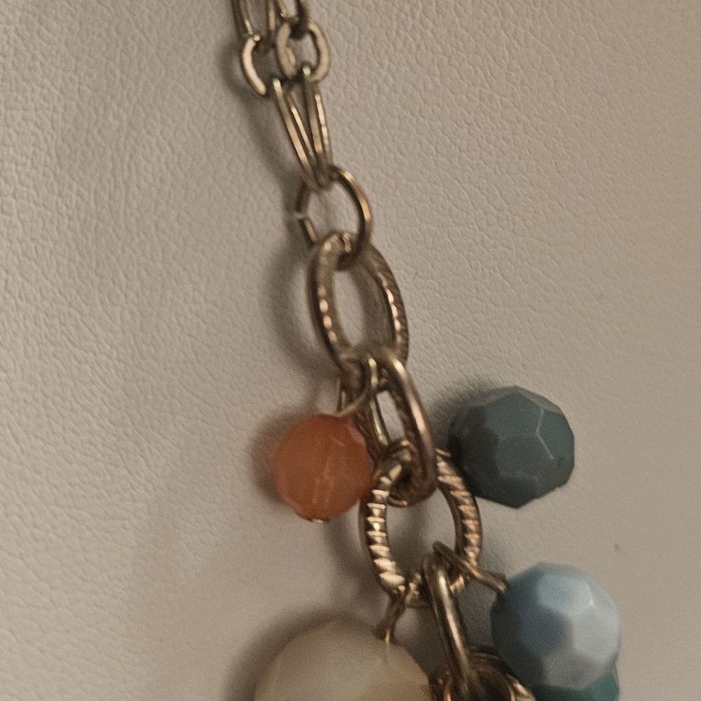 Vintage LOFT Julie Double Strand Multi Color Beaded Chain Necklace. - Picture 6 of 7